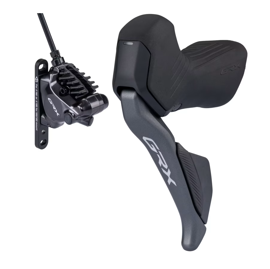 Levá páčka a přední třmen SHIMANO GRX Di2 ST-RX825 + BR-RX820 Flat Mount 2x12V