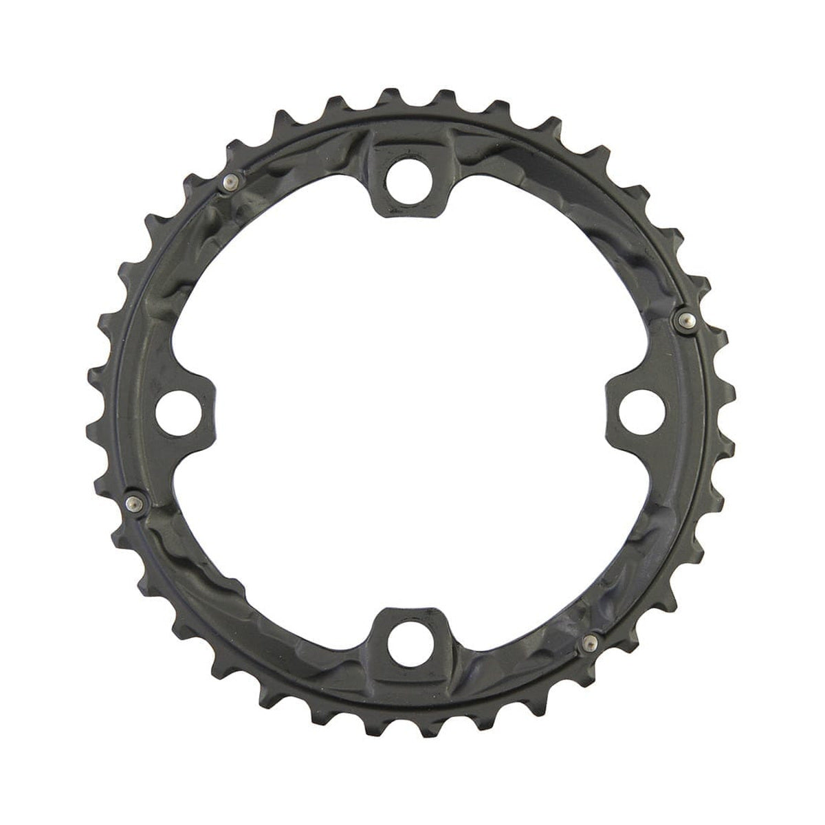 SHIMANO XT T781/T670 mellemklinge til 10-speed, 4 bolthuller, 104 mm — klingen på hvid baggrund