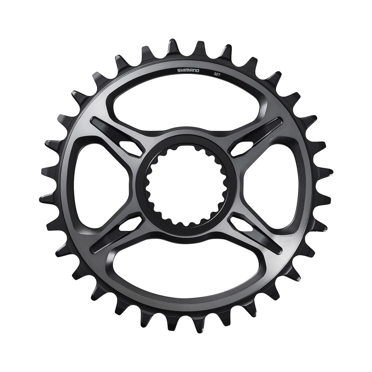 SHIMANO XTR M9100/M9120/M9125 SM-CRM95-kedjedrev för enkelklinga, 12-delat, direktmontering — kedjedrevet mot vit bakgrund
