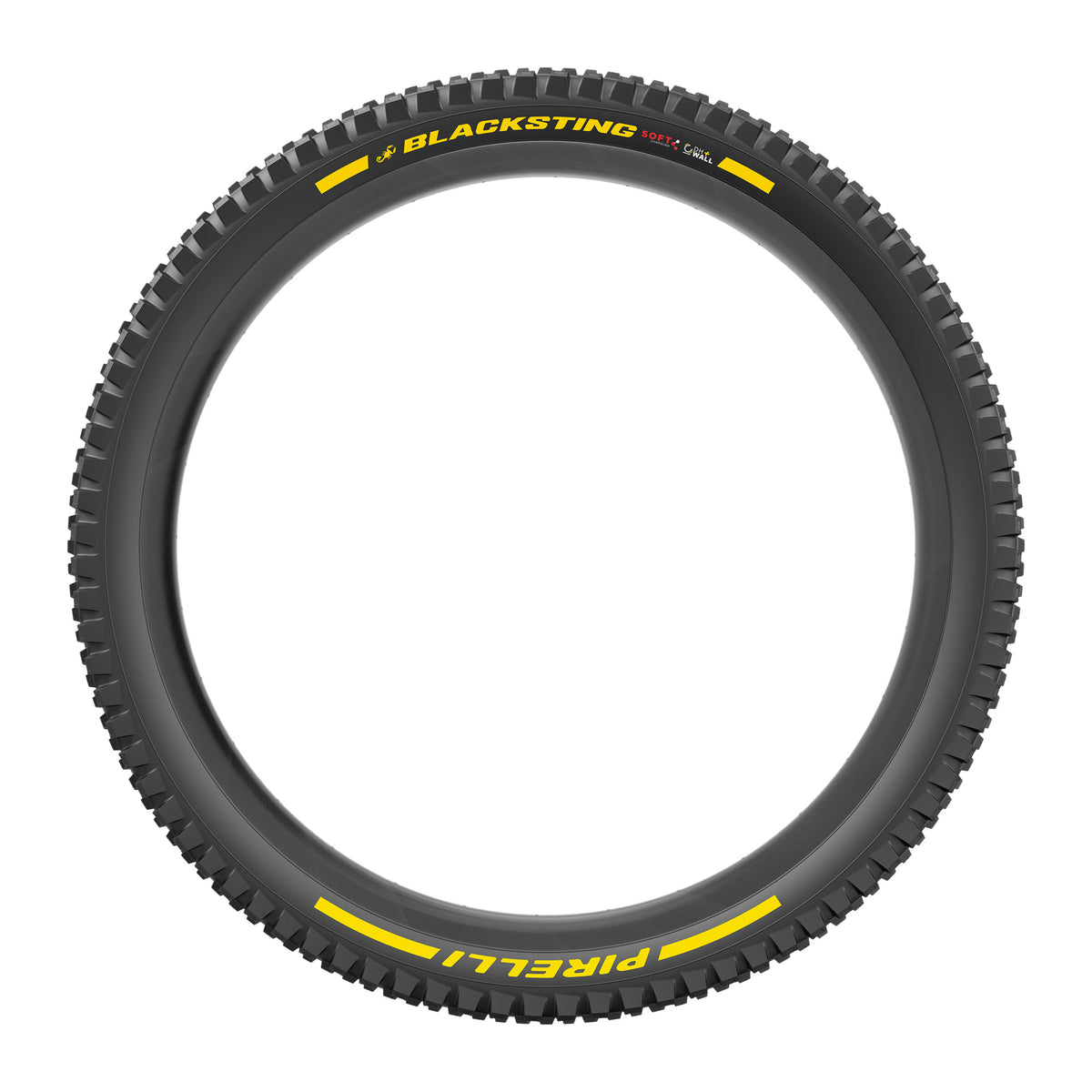 PIRELLI SCORPION BLACK STING 27.5x2.40 Soft DH+Wall Tubeless Ready padanga lankstus bortelis juoda/geltona Team Edition