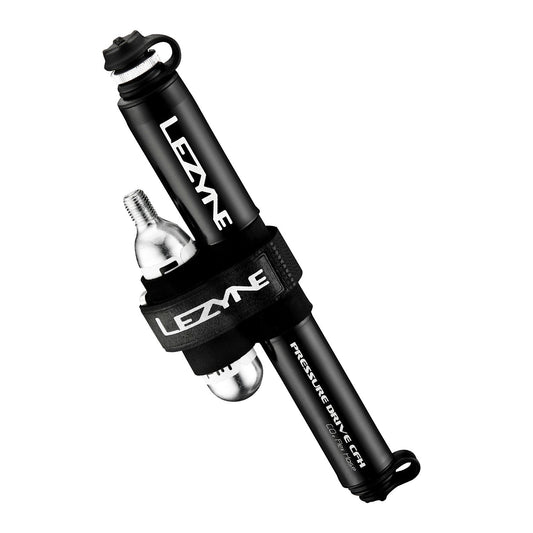 Ръчна помпа LEZYNE PRESSURE DRIVE CFH + CO2 патрон 16 г, черна