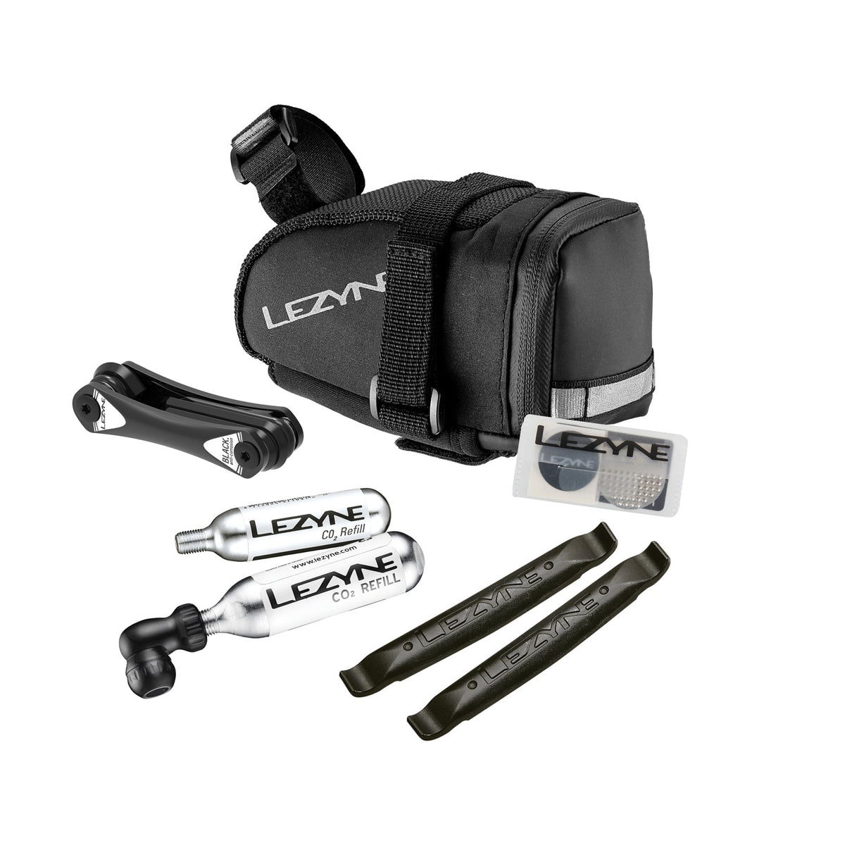 Sadelväska LEZYNE Caddy svart med CO2-kit