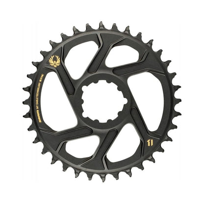 Zębatka jednorzędowa SRAM EAGLE X-SYNC2 NARROW WIDE, 12-rzędowa, Direct Mount, odsadzenie 6 mm, złota — widok zębatki na białym tle