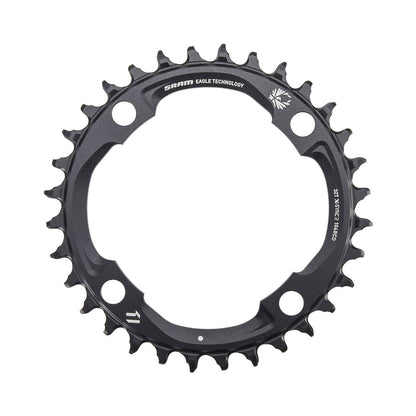 Corona monocorona SRAM EAGLE X-SYNC2 12 velocità, 4 fori, 104 mm — vista della corona su sfondo bianco