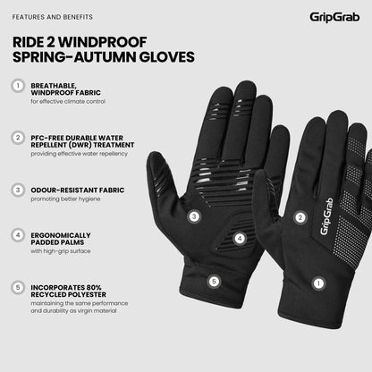 Guanti GRIPGRAB RIDE 2 WINDPROOF SPRING AUTUMN Giallo