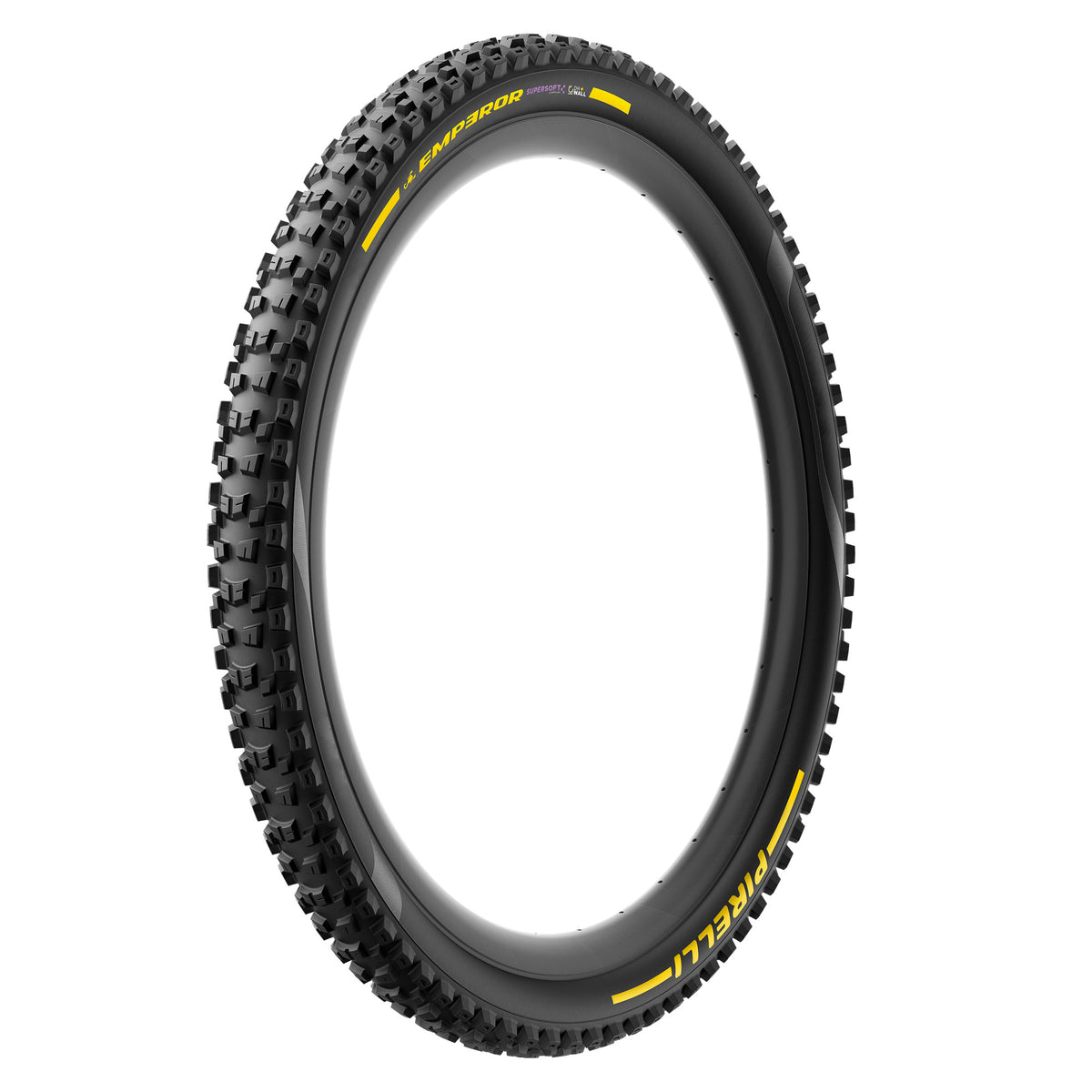 Opona PIRELLI SCORPION EMPEROR 27.5x2.40 Supersoft DH+Wall Tubeless Ready, zwijana, czarno-żółta Team Edition
