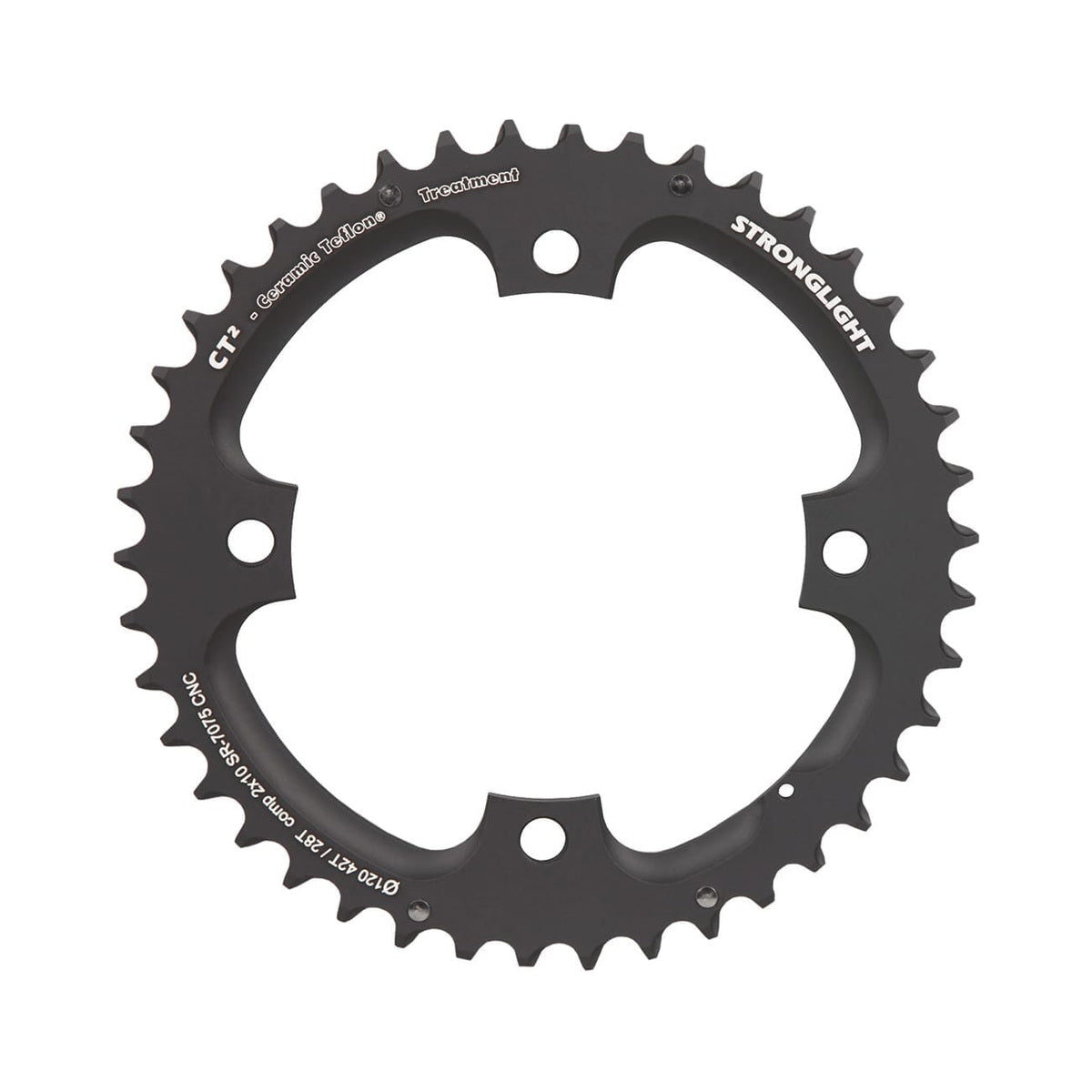 Εξωτερικός δίσκος STRONGLIGHT CT² Sram 10 ταχυτήτων, 4 οπών, 120 mm — ο δίσκος σε λευκό φόντο