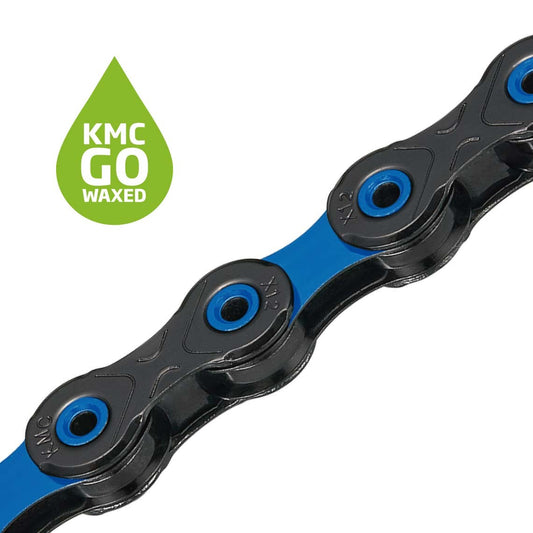 Chaîne 12V KMC DLC12 Waxed Noir/Bleu Ciré