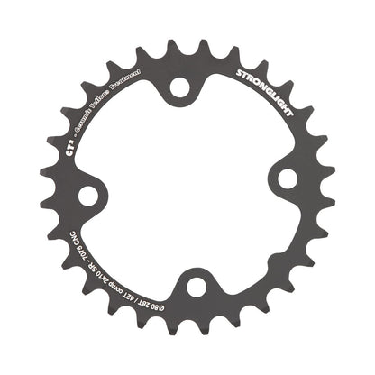 Corona interna STRONGLIGHT CT² Sram 10 velocità, 4 fori, 80 mm — vista della corona su sfondo bianco