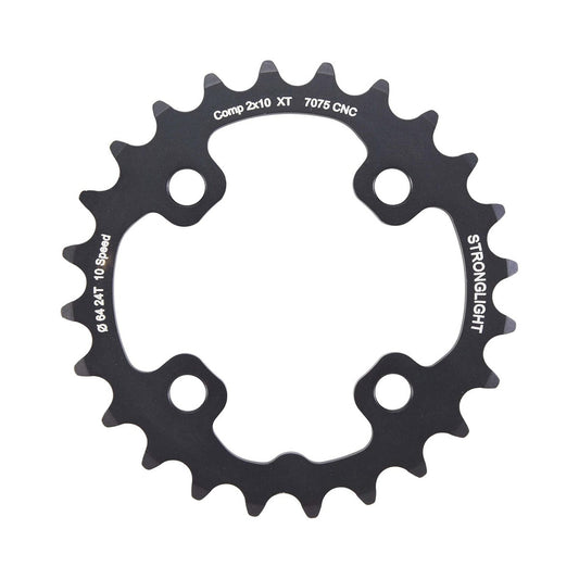 STRONGLIGHT SHIMANO XT M785 -sisempi eturatas, 10-vaihteinen, 4 kiinnitysreikää, 64 mm — eturatas valkoisella taustalla