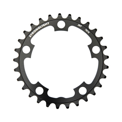 Inneres Kettenblatt STRONGLIGHT Edelstahl 9-fach, 5-Loch, 58 mm — Kettenblatt auf weißem Hintergrund