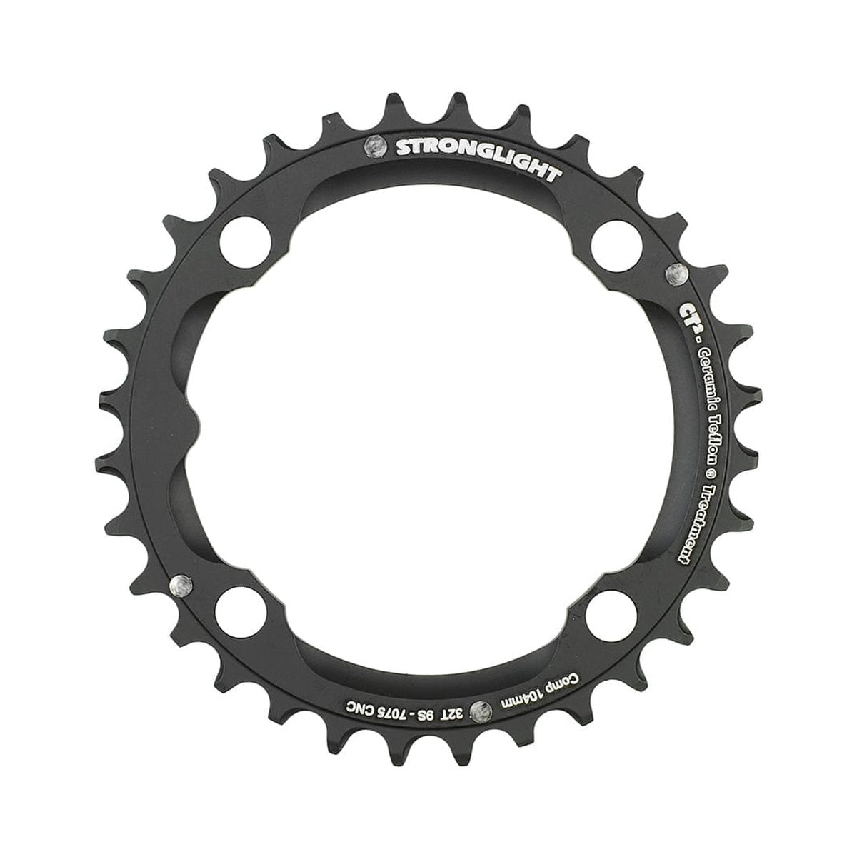 Μεσαίος δίσκος STRONGLIGHT CT² 9 ταχυτήτων, 4 οπών, 104 mm — ο δίσκος σε λευκό φόντο