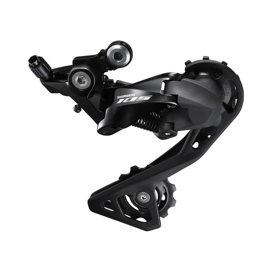 SHIMANO 105 R7000-GS 11-speed medium-cage rear derailleur, black – product view on a white background