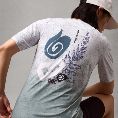 Koszulka ENDURA SINGLETRACK PRINT Krótki Rękaw Damska Aero Blue