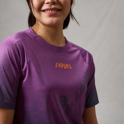 Maillot ENDURA SINGLETRACK PRINT Mangas Cortas Mujer End Purple