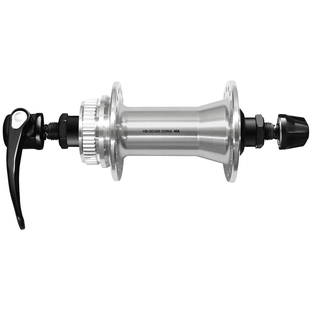 Cubo Dianteiro SHIMANO CUES HB-QC400 - Edição Polished Silver