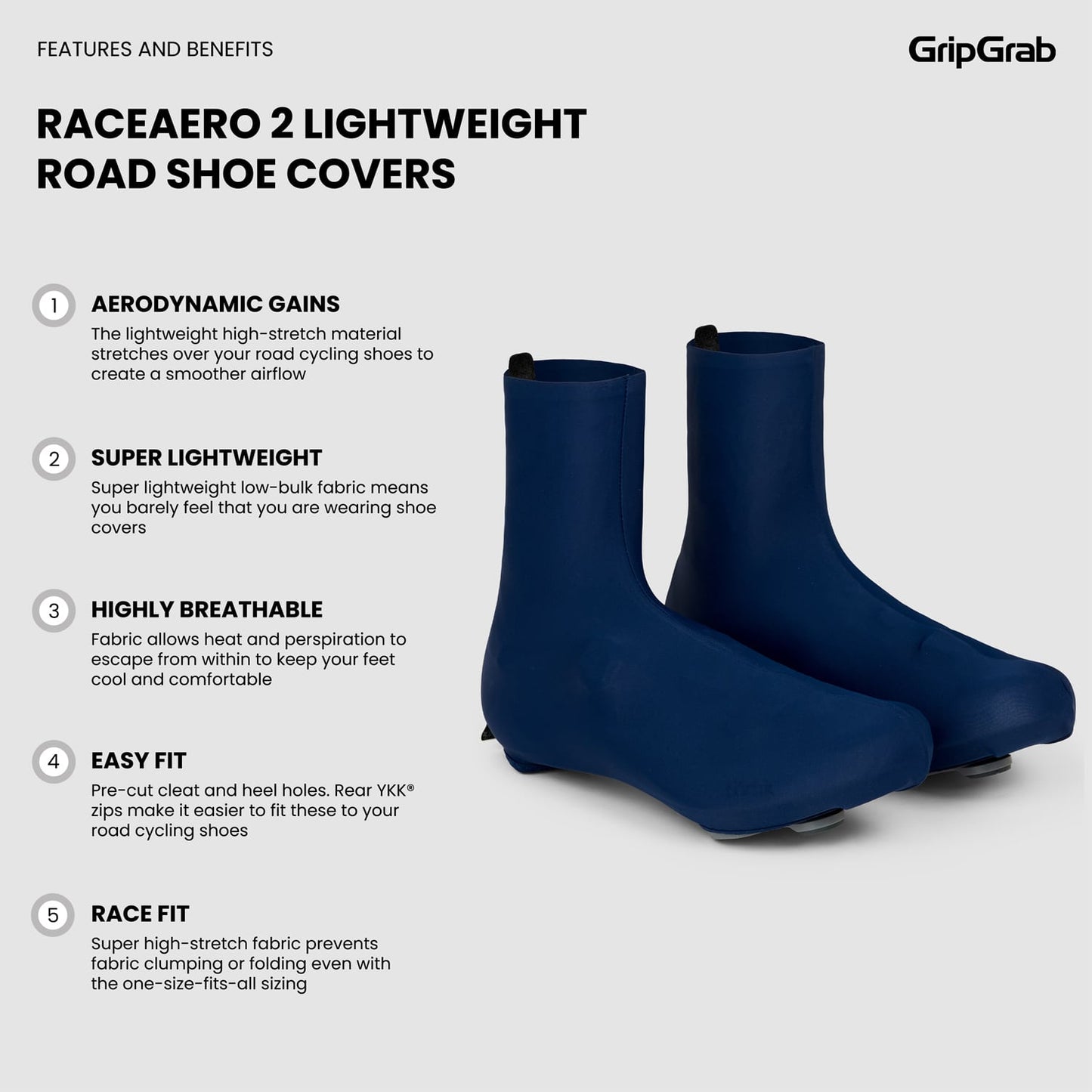 Støvleovertræk GRIPGRAB RACE AERO 2 Navy