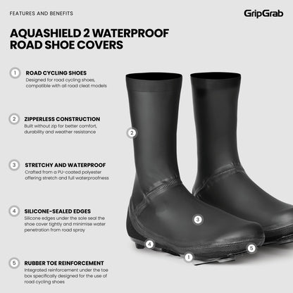 Copriscarpe GRIPGRAB AQUASHIELD 2 WATERPROOF ROAD nero