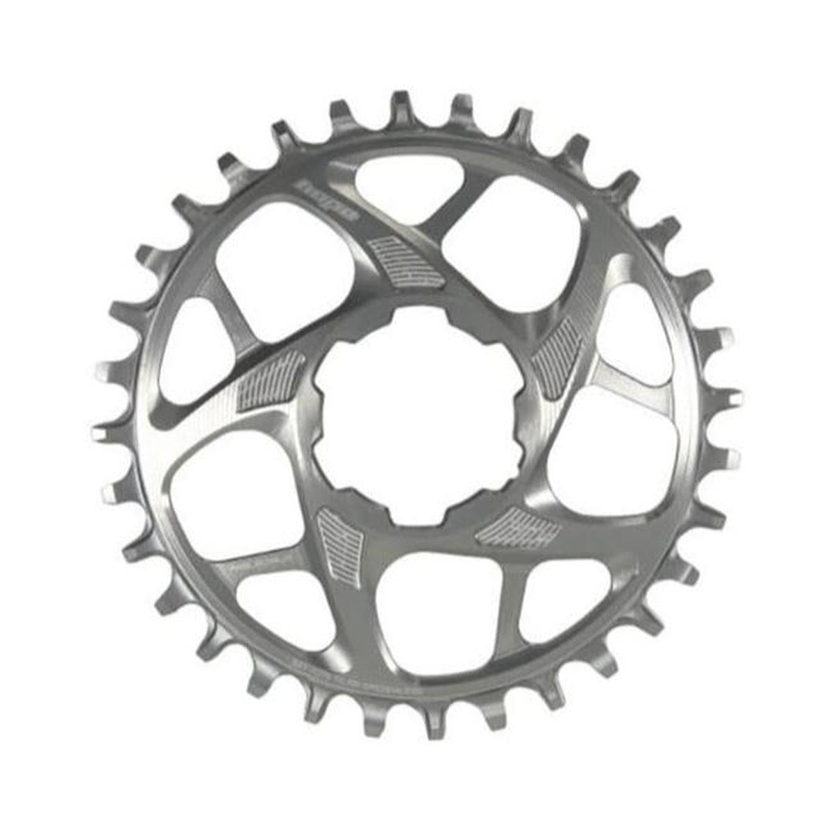 Enkel kettingblad HOPE R22 9/10/11/12-speed Direct Mount, zilver — aanzicht van het kettingblad tegen een witte achtergrond