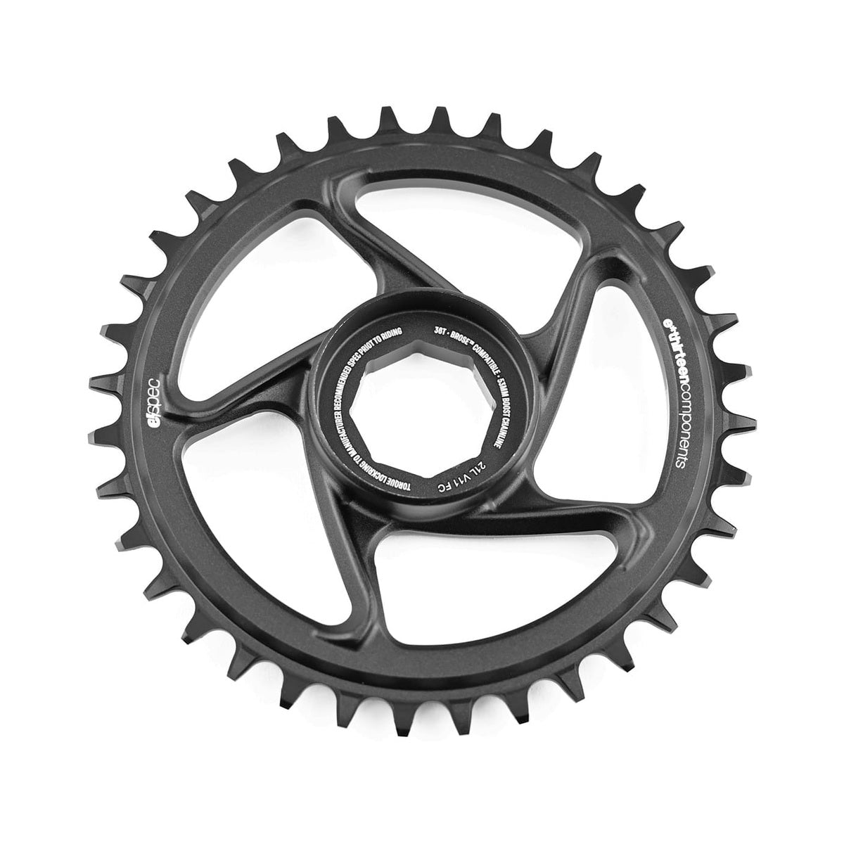 E-THIRTEEN E-SPEC Direct Mount single chainring, 11/12-speed, for Brose S Mag — chainring on a white background