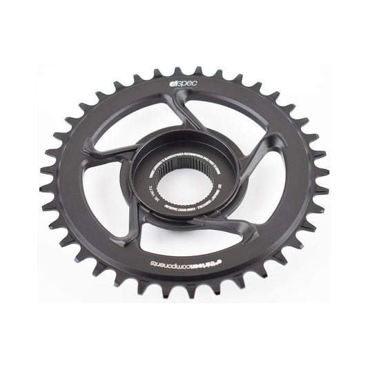 Plato monoplato E-THIRTEEN E-SPEC 11/12 velocidades de montaje directo Shimano E8000 — vista del plato sobre fondo blanco