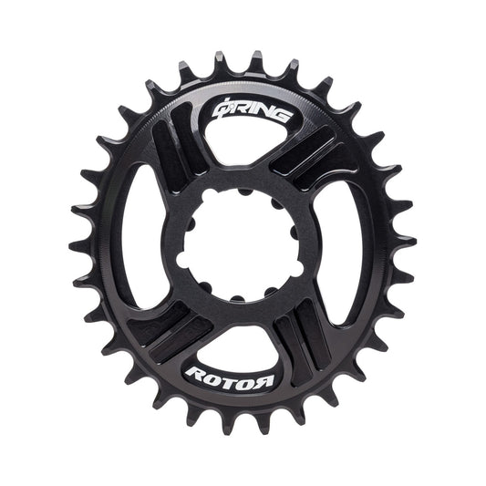 Owalna tarcza do napędu jednorzędowego ROTOR Q-RING, 11/12-rzędowa, do mocowania bezpośredniego Sram, offset 6 mm — widok tarczy na białym tle