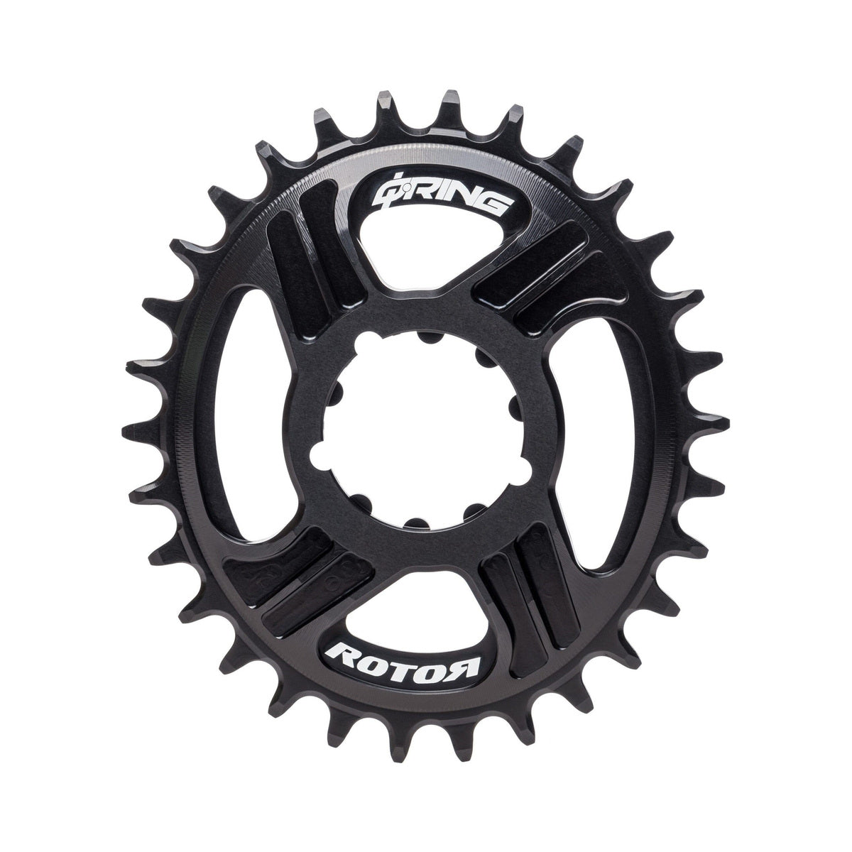 Plato monoplato ovalado ROTOR Q-RING 11/12 velocidades de montaje directo SRAM Boost, desplazamiento de 3 mm — vista del plato sobre fondo blanco