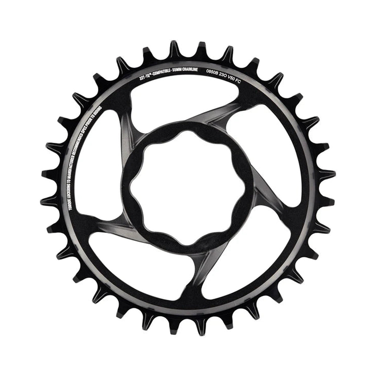 E-THIRTEEN E-SPEC 1-fach-Kettenblatt, 11/12-fach, Direct Mount für TQ HPR50 — Kettenblatt auf weißem Hintergrund