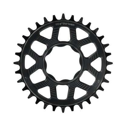 E-THIRTEEN HELIX RACE E-SPEC single chainring, 11/12-speed, TQ direct mount, HPR50, black — chainring on a white background