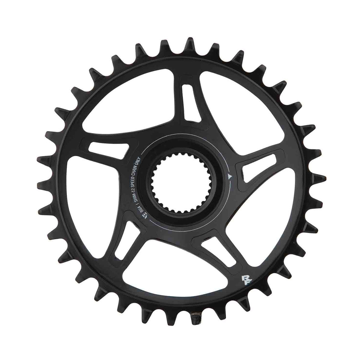 Převodník RACE FACE BOSCH pro jednopřevodník, 12rychlostní, s přímou montáží, 52 mm — pohled na převodník na bílém pozadí