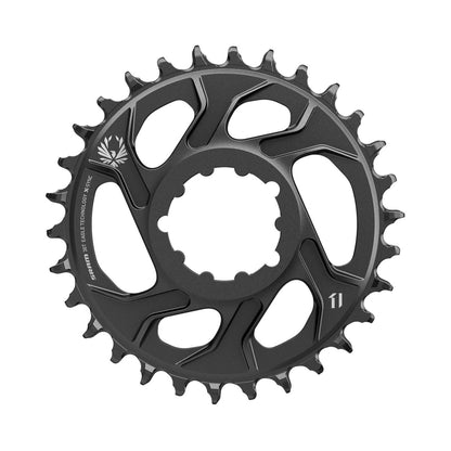 SRAM X-SYNC 2 EAGLE enkeltklinge, 12-speed, Direct Mount, 4 mm offset, sort — klingen på hvid baggrund
