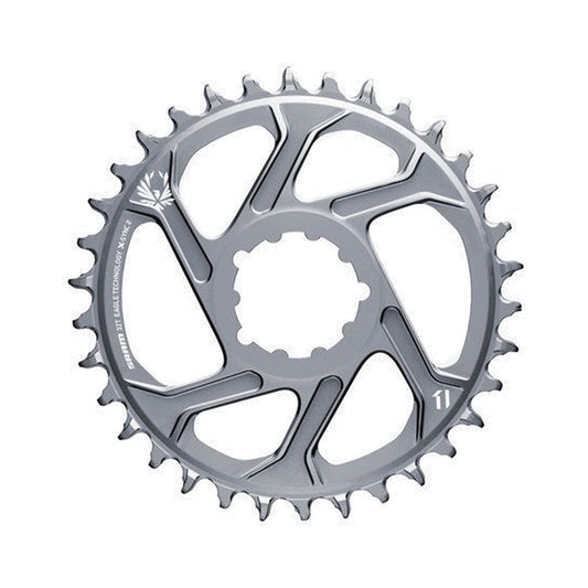 Zębatka jednorzędowa SRAM X-SYNC 2 EAGLE 12-rzędowa, mocowanie bezpośrednie, offset 6 mm, szara — widok zębatki na białym tle