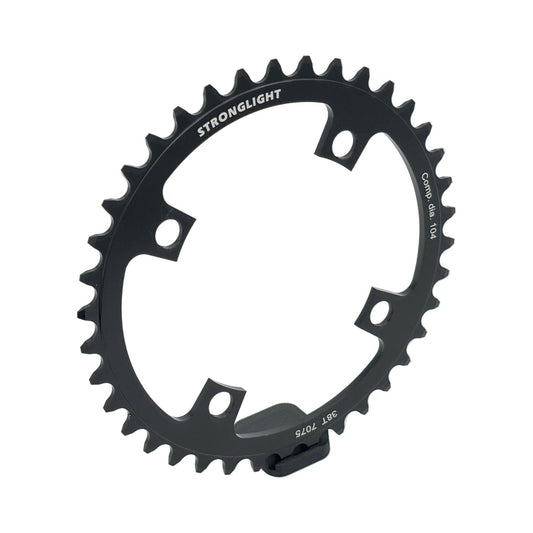Plato monoplato STRONGLIGHT BOSCH GEN1/GEN3 1/8/9/10 velocidades, BCD de 104 mm (Bosch, Shimano, Yamaha, Bafang, Brose…), aluminio — vista del plato sobre fondo blanco