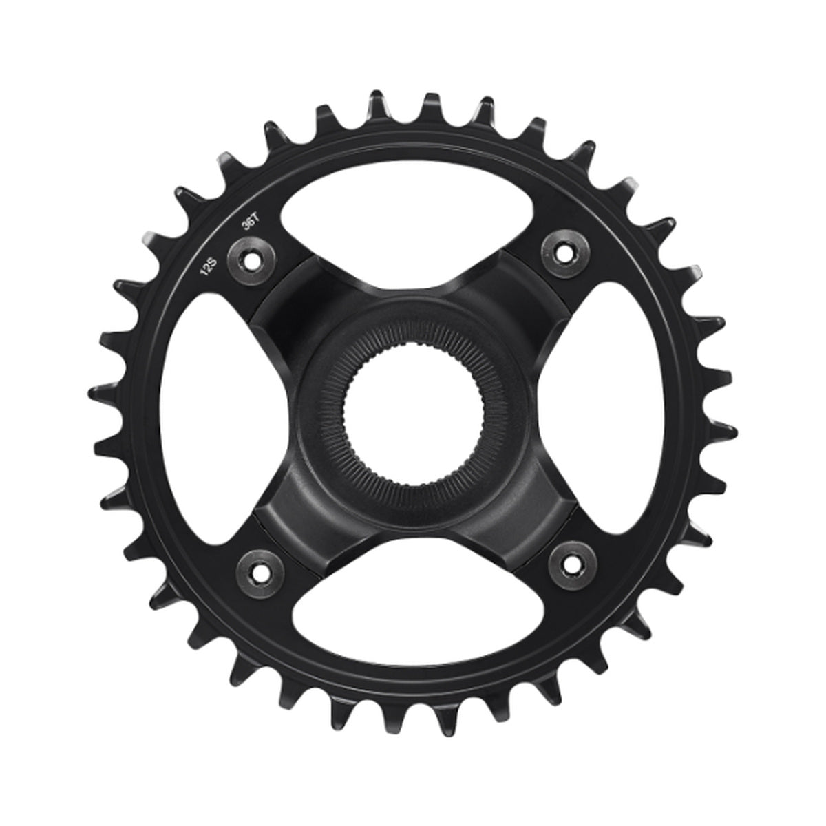 Enkel kettingblad voor e-bike SHIMANO SM-CRE80-12-B 12-speed, kettinglijn 53 mm — kettingblad op witte achtergrond