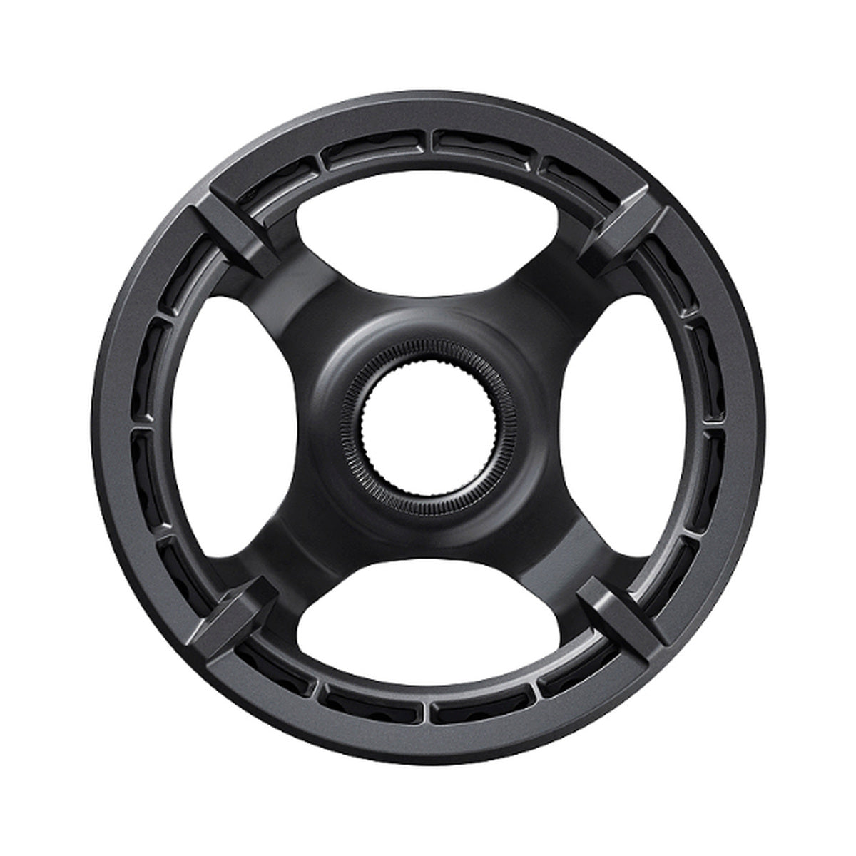 SHIMANO SM-CRE61 e-bike single chainring, 9/10/11-speed, double chain guide — chainring on a white background