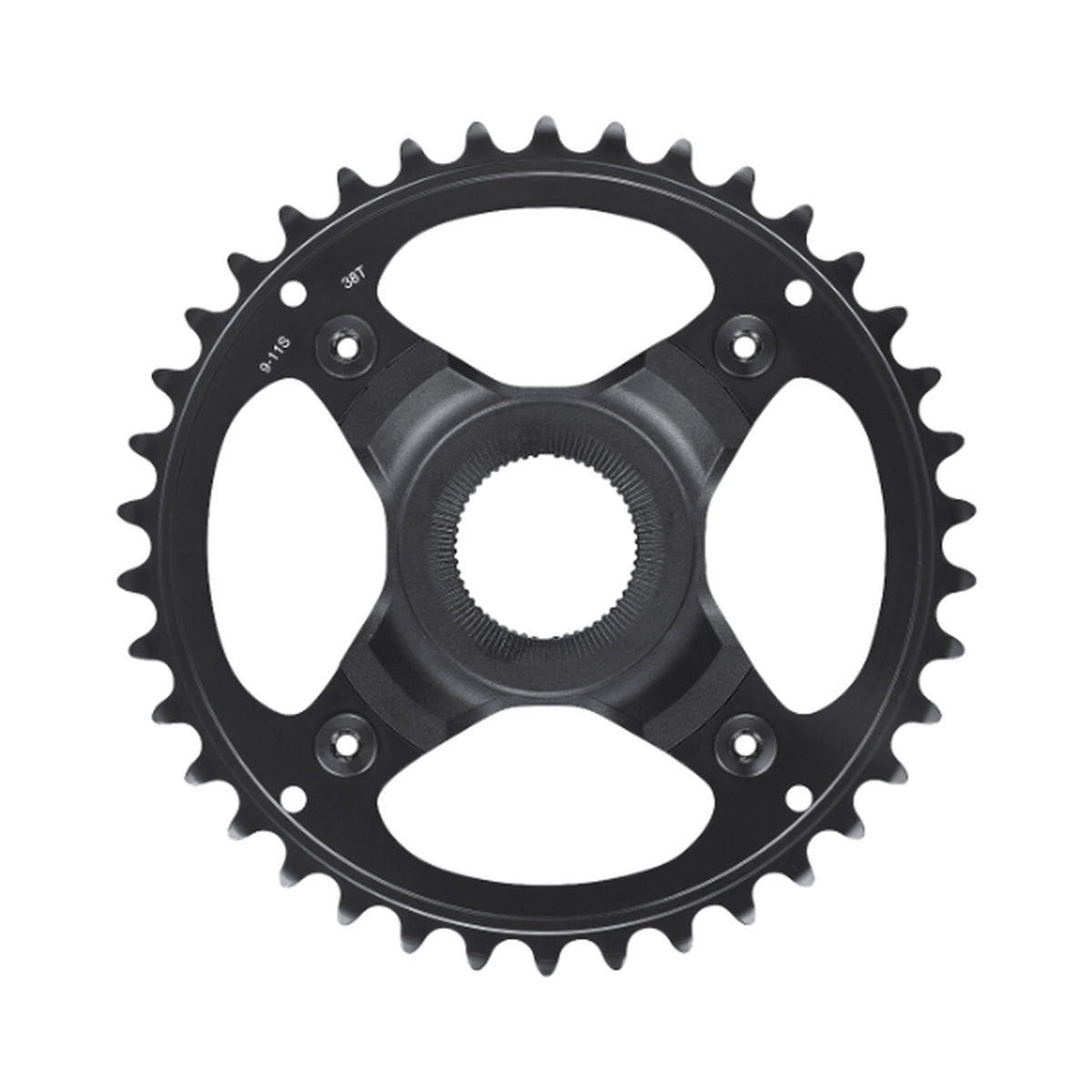 Plato monoplato para bicicleta eléctrica SHIMANO SM-CRE70 9/10/11 velocidades — vista del plato sobre fondo blanco