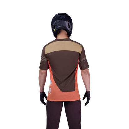 Maglia FOX FLEXAIR ELEVATED Maniche Corte Marrone/Arancione