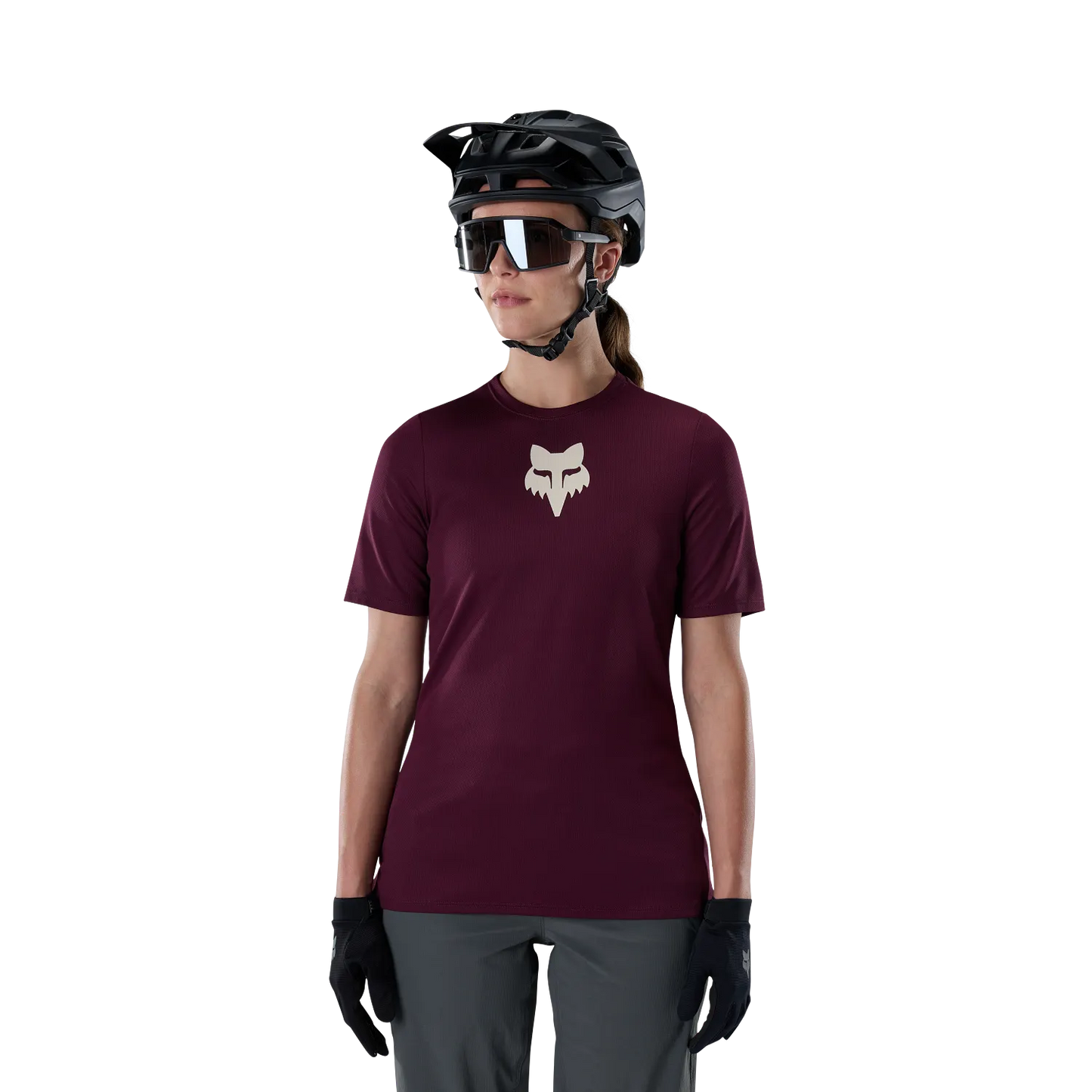 FOX RANGER FOX HEAD Short Sleeve Women's Jersey Burgundy