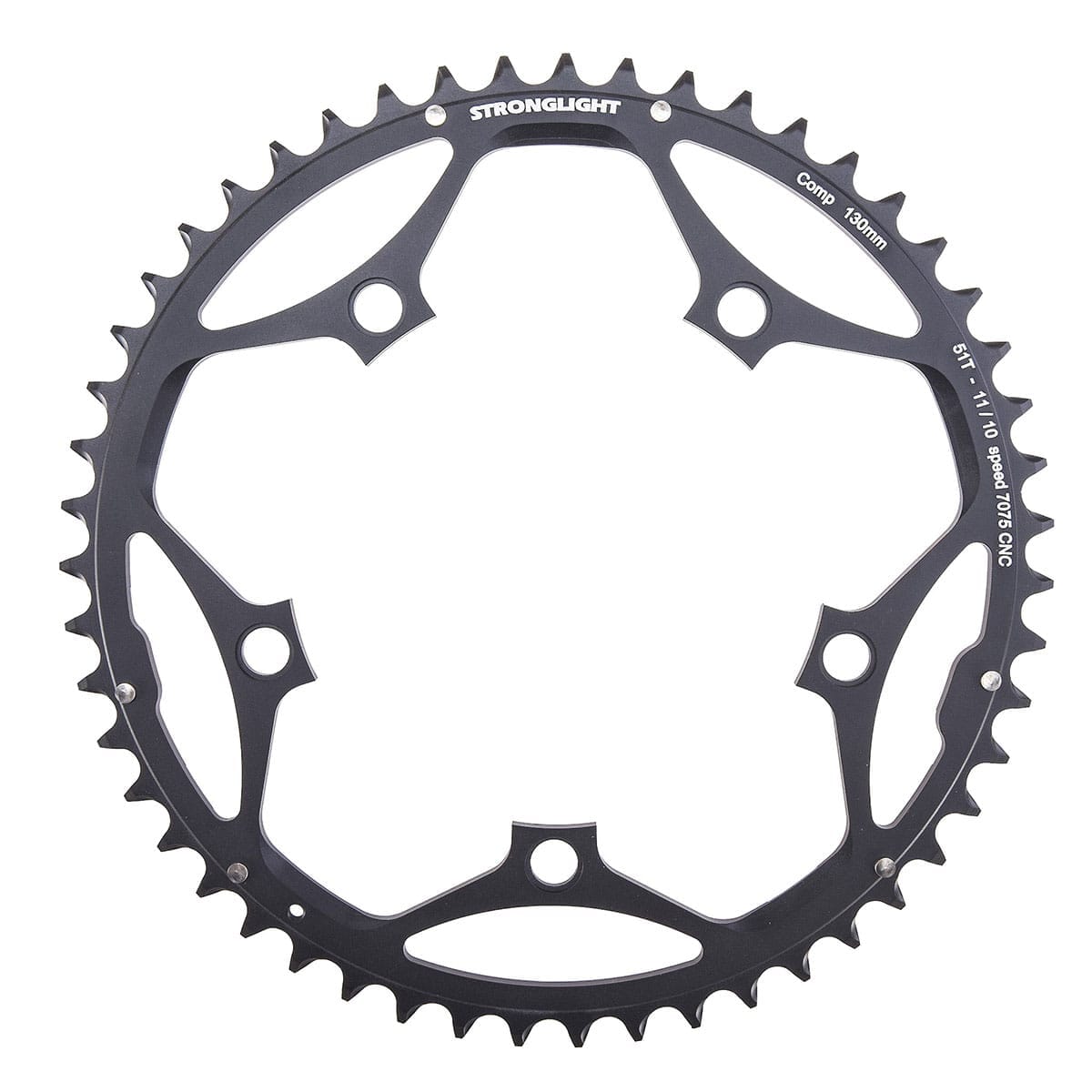Vassoio per esterni 10/11V STRONGLIGHT ALU 7075 Tipo S 130 mm nero