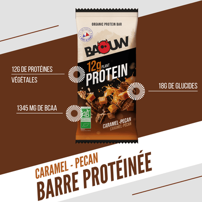 Bio proteinová tyčinka BAOUW EXTRA karamel a pekanové ořechy (50 g)