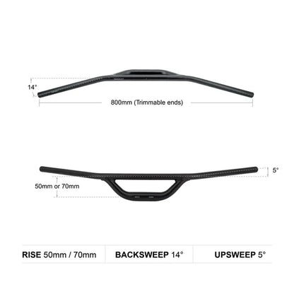 REDSHIFT Top Shelf Flat Rise 50mm 800mm Handlebar