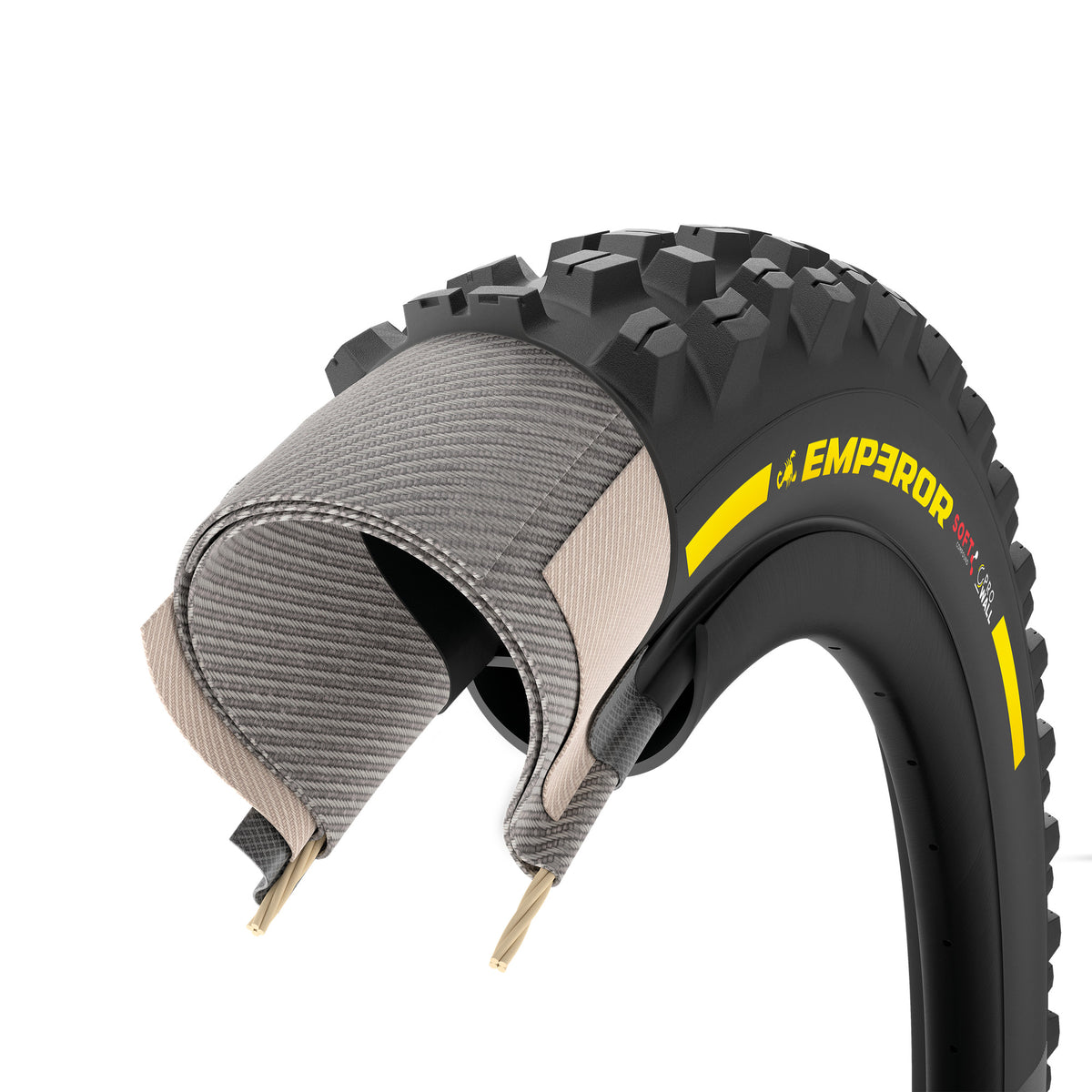Opona PIRELLI SCORPION EMPEROR 29x2.40 Soft ProWall Tubeless Ready, zwijana, czarno-żółta Team Edition