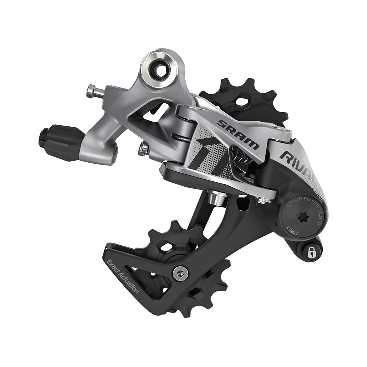 Cambio trasero SRAM RIVAL 1 de 11 velocidades con caja media – vista del producto sobre fondo blanco