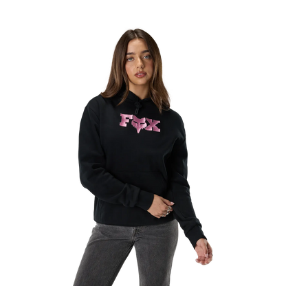 Naisten musta FOX F HEAD X FLEECE -huppari