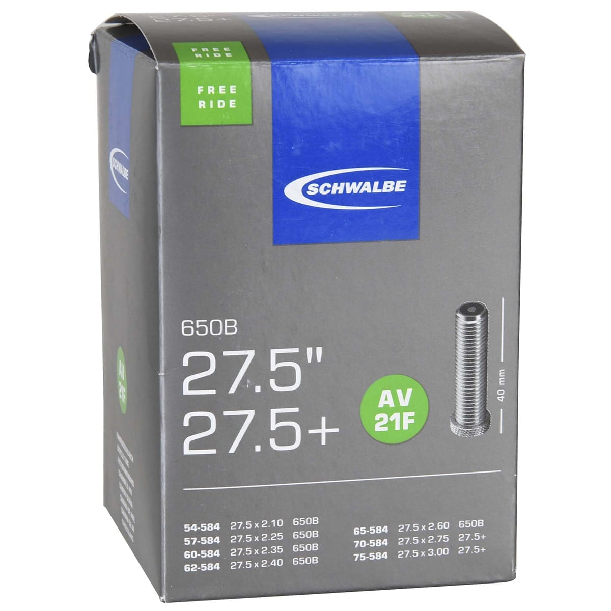 SCHWALBE EXTRA LIGHT AV 21F FREERIDE duše 27.5x2.10/3.00 Butyl Schrader 40 mm 10400030