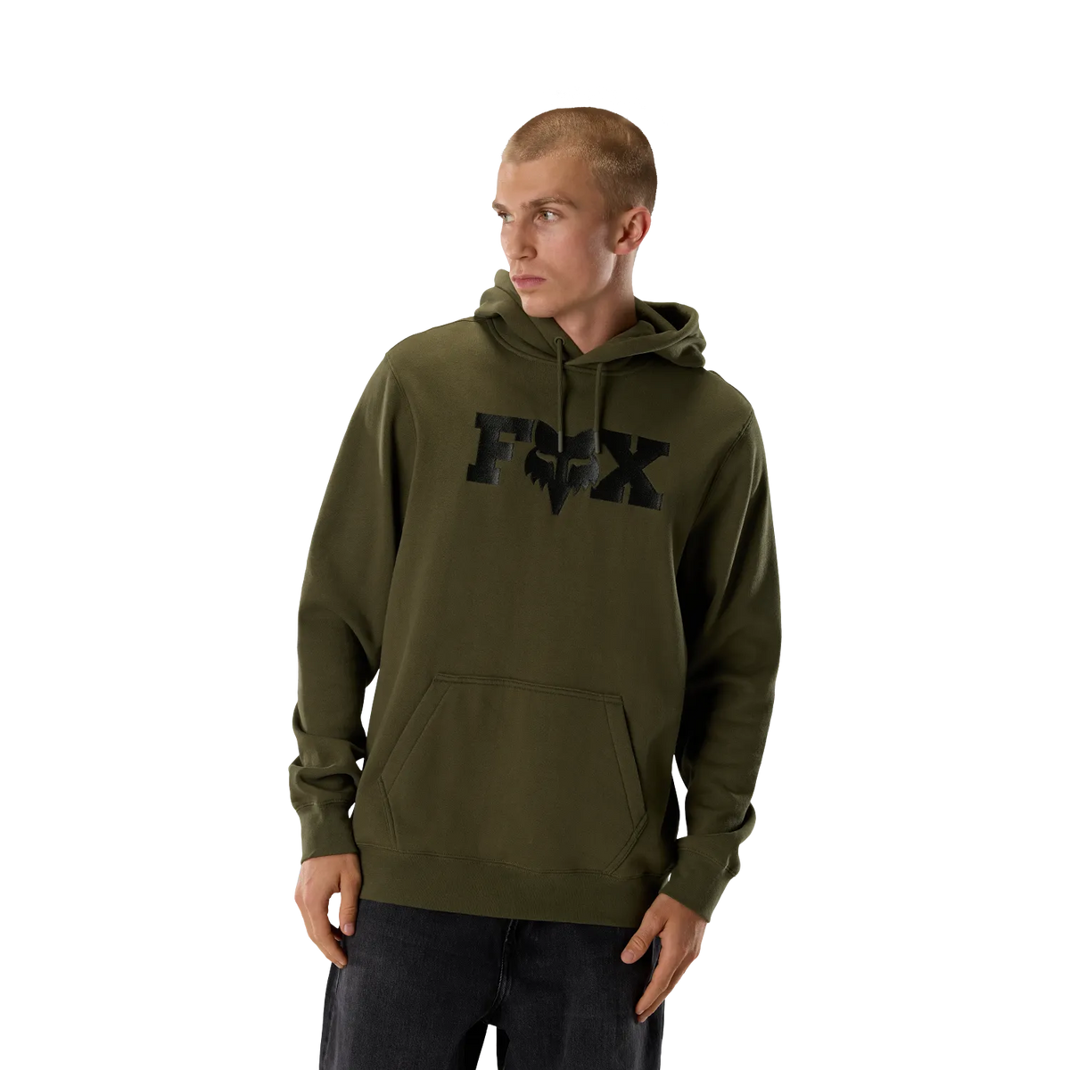 Φούτερ με κουκούλα FOX F HEAD X FLEECE πράσινο