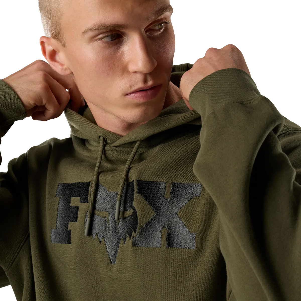 Φούτερ με κουκούλα FOX F HEAD X FLEECE πράσινο