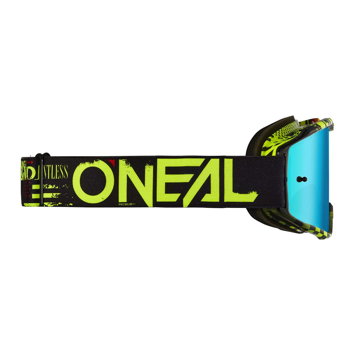 Masque O'NEAL B-10 ATTACK Noir/Jaune Fluo Écran Radium Bleu