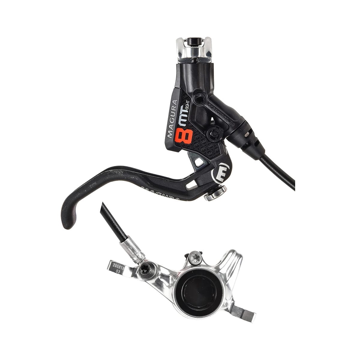 Bremse vorne oder hinten MAGURA MT8 PRO ohne Scheibe Schwarz / Silber