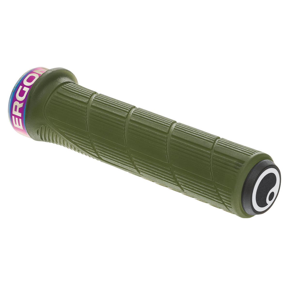 Gripy ERGON GD1 EVO Slim Factory zelené Moss Frozen s objímkami Oil Slick
